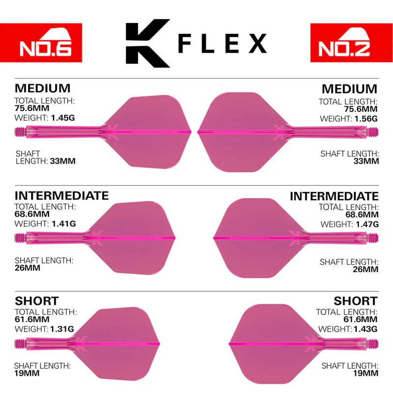 Target K-Flex Moulded Flight & Stem System - NEON PINK - Standard No.2