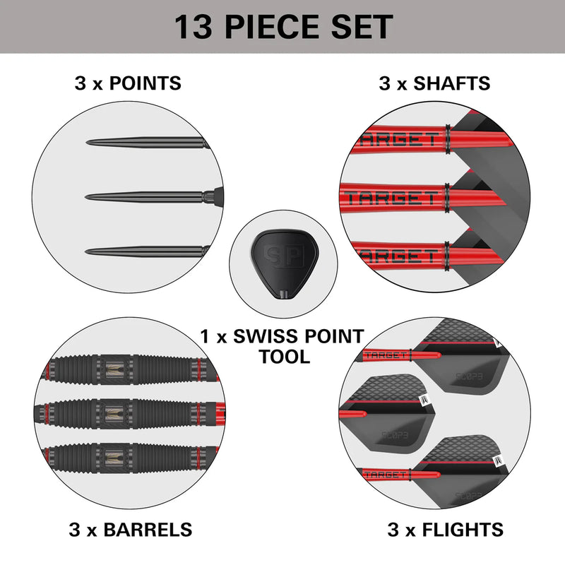Target SCOPE 90% Tungsten swiss Point Steel Tip Darts - Model 03 - 23g