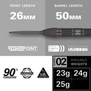 Target SCOPE 90% Tungsten swiss Point Steel Tip Darts - Model 02 - 24g