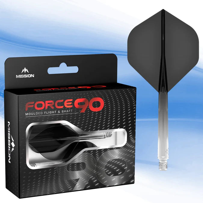 Mission Force 90 Moulded Flight & Stem System - Standard No.2 - Black Gradient Transparent