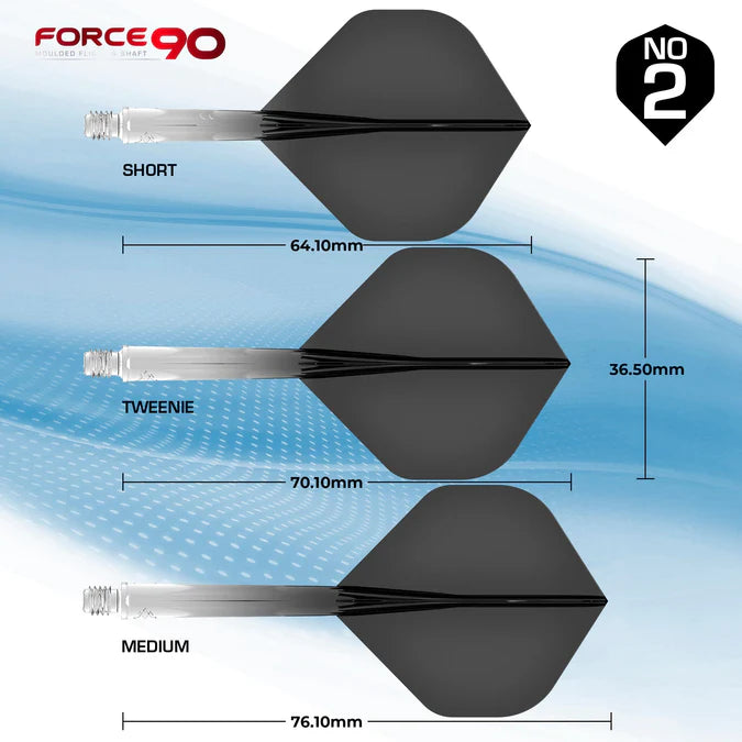 Mission Force 90 Moulded Flight & Stem System - Standard No.2 - Black Gradient Transparent