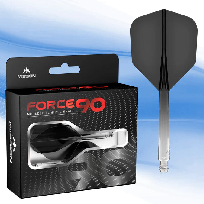 Mission Force 90 Moulded Flight & Stem System - Standard No.6 - Black Gradient Transparent