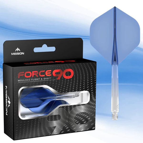 Mission Force 90 Moulded Flight & Stem System - Standard No.2 - Blue Gradient Transparent