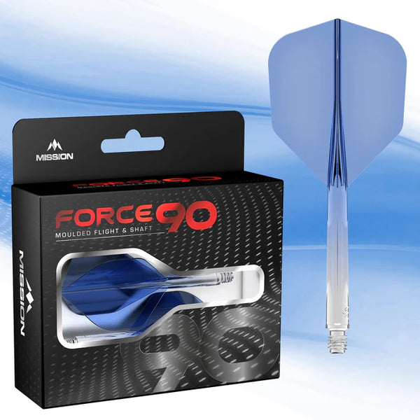 Mission Force 90 Moulded Flight & Stem System - Standard No.6 - Blue Gradient Transparent