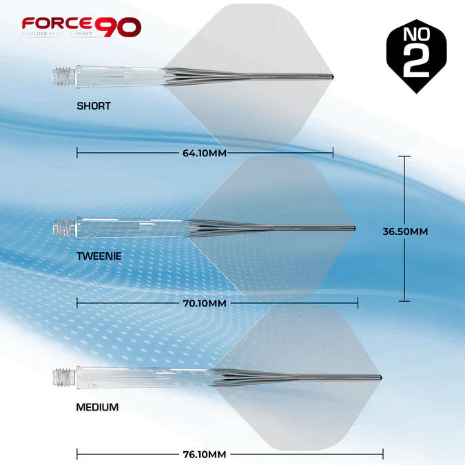 Mission Force 90 Moulded Flight & Stem System - Standard No.2 - Clear