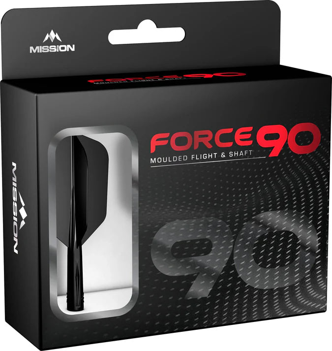 Mission Force 90 Moulded Flight & Stem System - Slim Shape - Black