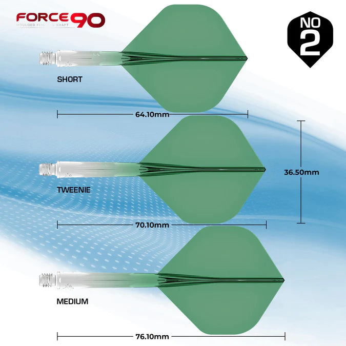 Mission Force 90 Moulded Flight & Stem System - Standard No.2 - Green Transparent