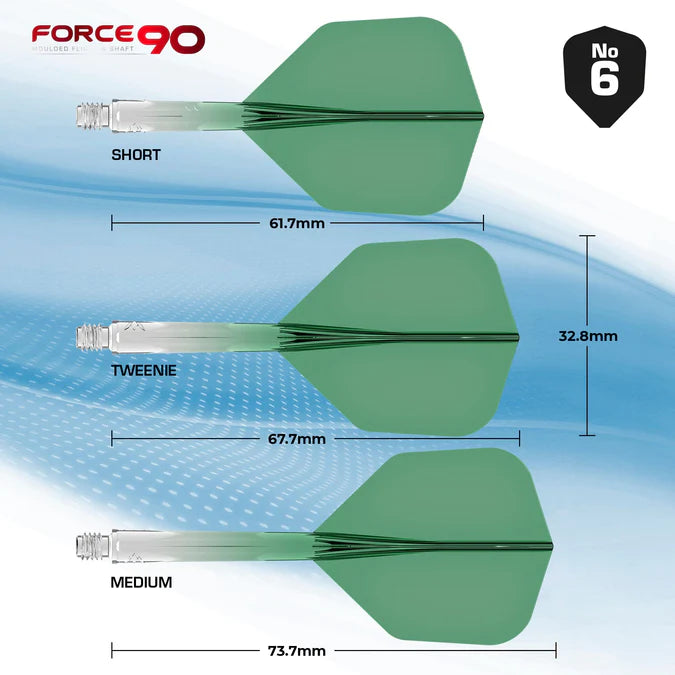 Mission Force 90 Moulded Flight & Stem System - Standard No.6 - Green Transparent