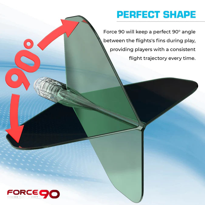 Mission Force 90 Moulded Flight & Stem System - Standard No.6 - Green Transparent