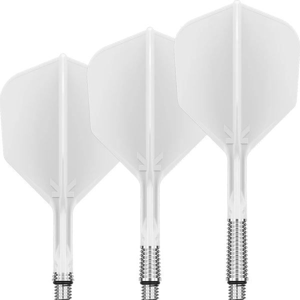 Target K-Shift Spinning Moulded Flight & Stem System - White - Standard No.6