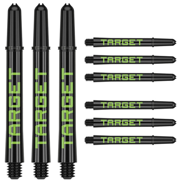 Target Pro Grip TAG Dart Stems - Black & Green - Pack of 3 Sets (9 Stems)