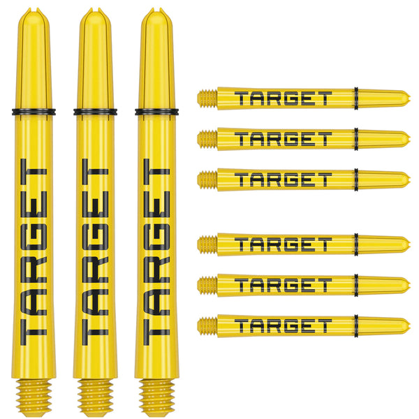 Target Pro Grip TAG Dart Stems - Yellow & Black  - Pack of 3 Sets (9 Stems)