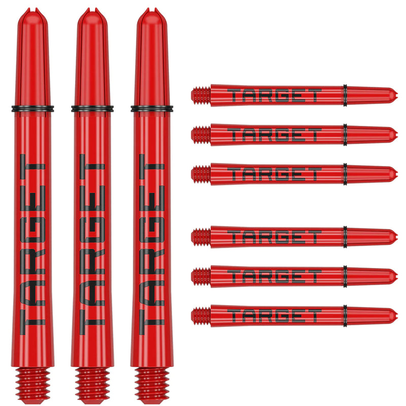 Target Pro Grip TAG Dart Stems - Red & Black  - Pack of 3 Sets (9 Stems)