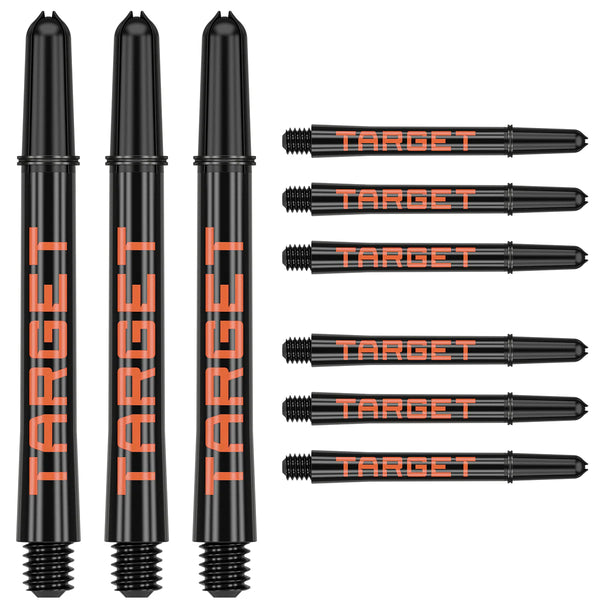 Target Pro Grip TAG Dart Stems - Black & Orange  - Pack of 3 Sets (9 Stems)