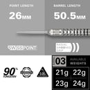 Target EXO 03 90% Tungsten Swiss Point Darts Set - 23 Gram