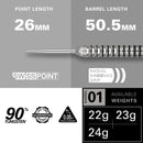 Target EXO 01 90% Tungsten Swiss Point Darts Set - 23 Gram