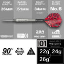 Target Nathan Aspinall G1 90% Tungsten Swiss Point Darts Set - 24 Gram