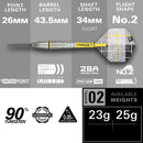 Target Scott Williams Gen2 90% Tungsten swiss Point Steel Tip Darts - 23g