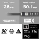 Target Chris Dobey Hollywood Action 90% Tungsten Swiss Point Darts Set - 24 Gram
