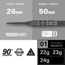 Target Nathan Aspinall X Echo 90% Tungsten Swiss Point Darts Set - 24 Gram