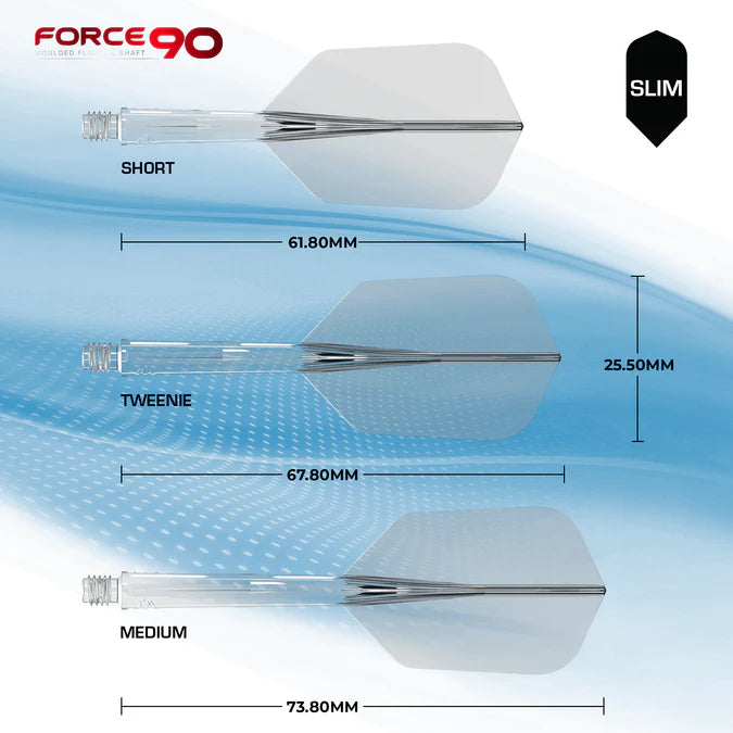 Mission Force 90 Moulded Flight & Stem System - Slim Shape - Clear