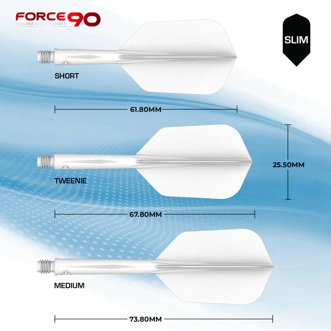 Mission Force 90 Moulded Flight & Stem System - Slim Shape - White