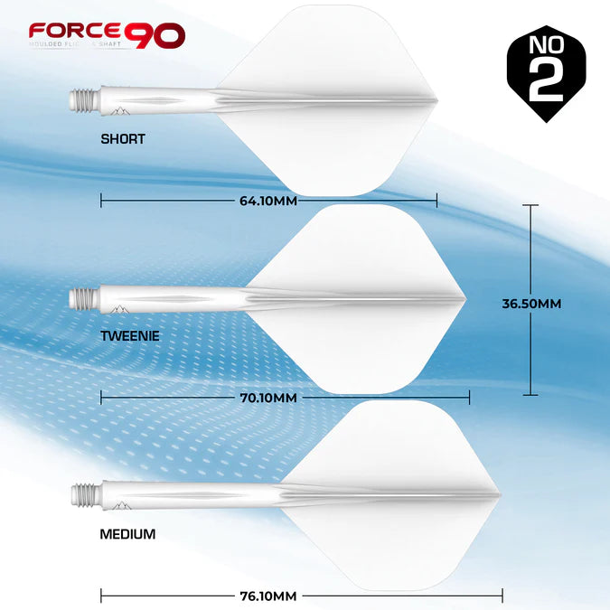 Mission Force 90 Moulded Flight & Stem System - Standard No.2 - White