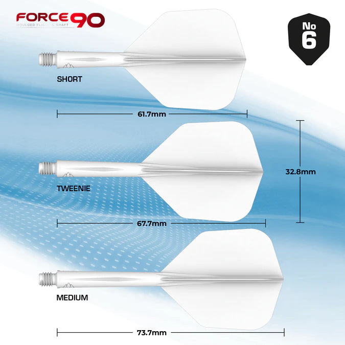 Mission Force 90 Moulded Flight & Stem System - Standard No.6 - White