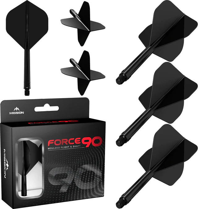 Mission Force 90 Moulded Flight & Stem System - Standard No.2 - Black