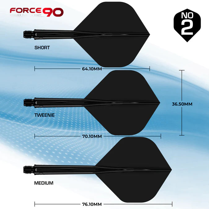 Mission Force 90 Moulded Flight & Stem System - Standard No.2 - Black