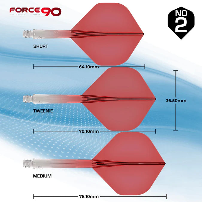 Mission Force 90 Moulded Flight & Stem System - Standard No.2 - Red Transparent