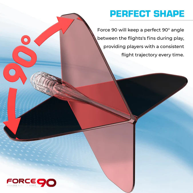 Mission Force 90 Moulded Flight & Stem System - Standard No.2 - Red Transparent