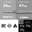 Target BOLIDE 03 Swiss Tungsten Steel Tip Darts - 26 Gram
