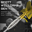Target Scott Williams Gen1 90% Tungsten swiss Point Steel Tip Darts - 23g