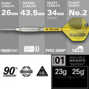 Target Scott Williams Gen1 90% Tungsten swiss Point Steel Tip Darts - 23g