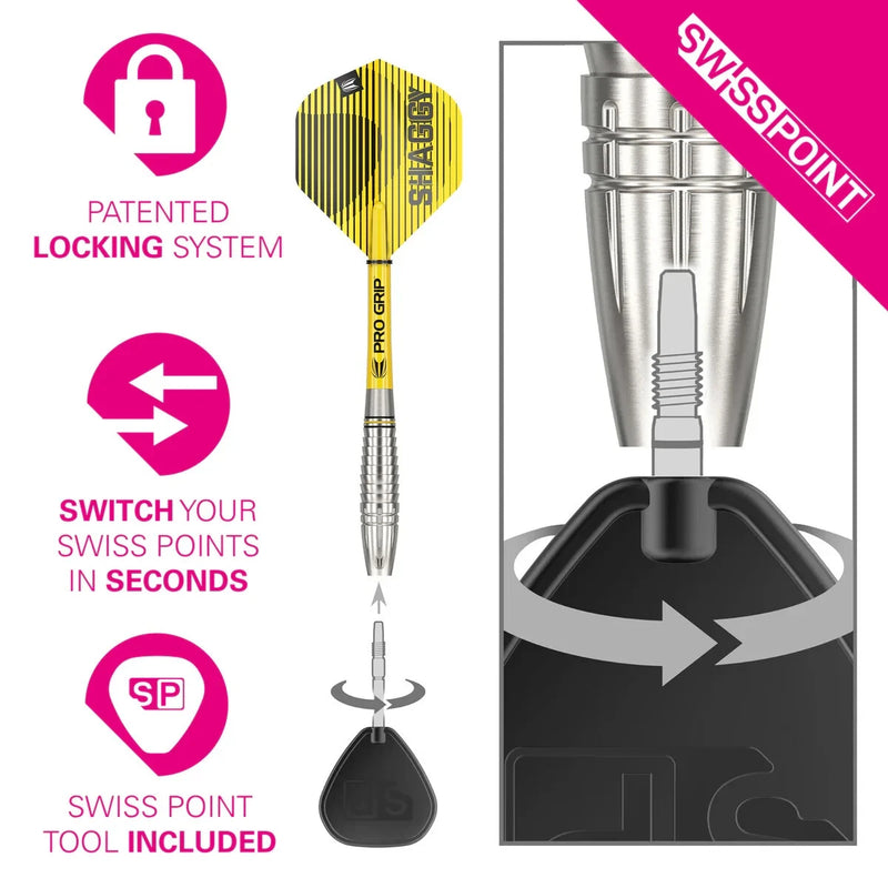 Target Scott Williams Gen1 90% Tungsten swiss Point Steel Tip Darts - 23g