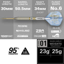 Target Adrian Lewis Showdown SP 95% Tungsten Steel Tip Darts - 25 Gram