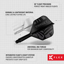 Target PRINTED K-Flex Integrated Flights & Shafts No6 - BLACK