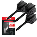 Target PRINTED K-Flex Integrated Flights & Shafts No6 - BLACK
