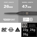 Target BOLIDE VOID 04 Swiss Tungsten Steel Tip Darts - 23 Gram