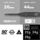 Target BOLIDE VOID 05 Swiss Tungsten Steel Tip Darts - 24 Gram