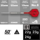 Target GROUP O 01 50% Tungsten Swiss Point Darts Set – 23