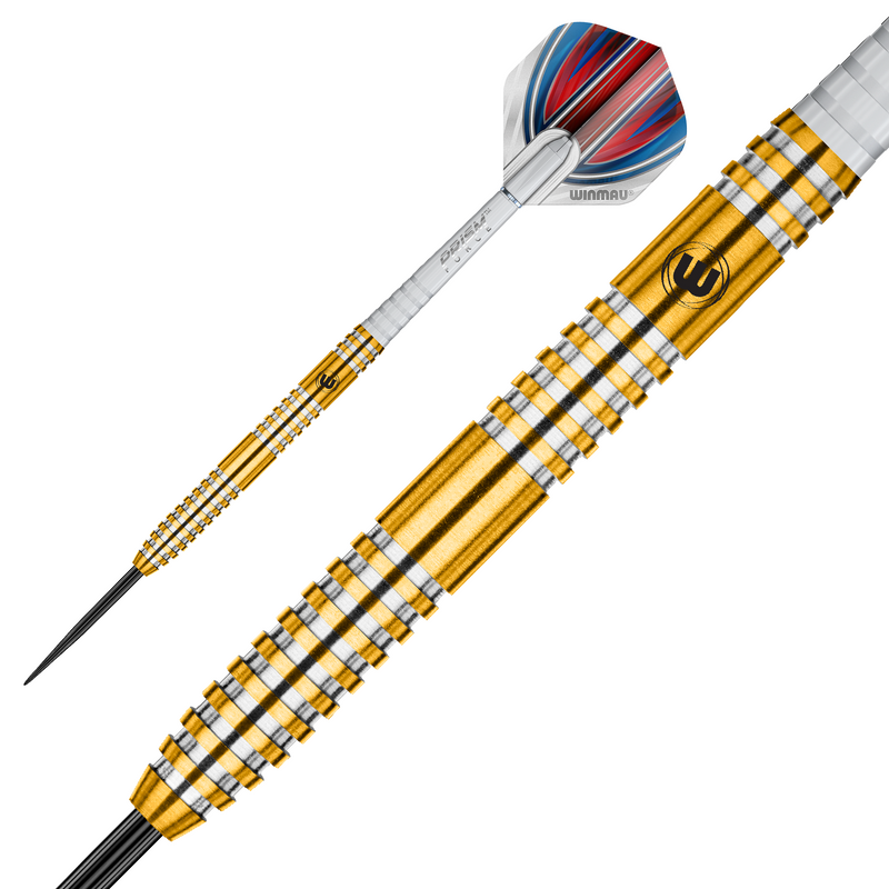 Winmau Daryl Gurney 90% Tungsten Gold Steel Tip Darts - 23 Gram