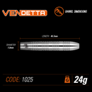 Winmau Vendetta 80% Tungsten Steel Tip Darts - 24 Gram