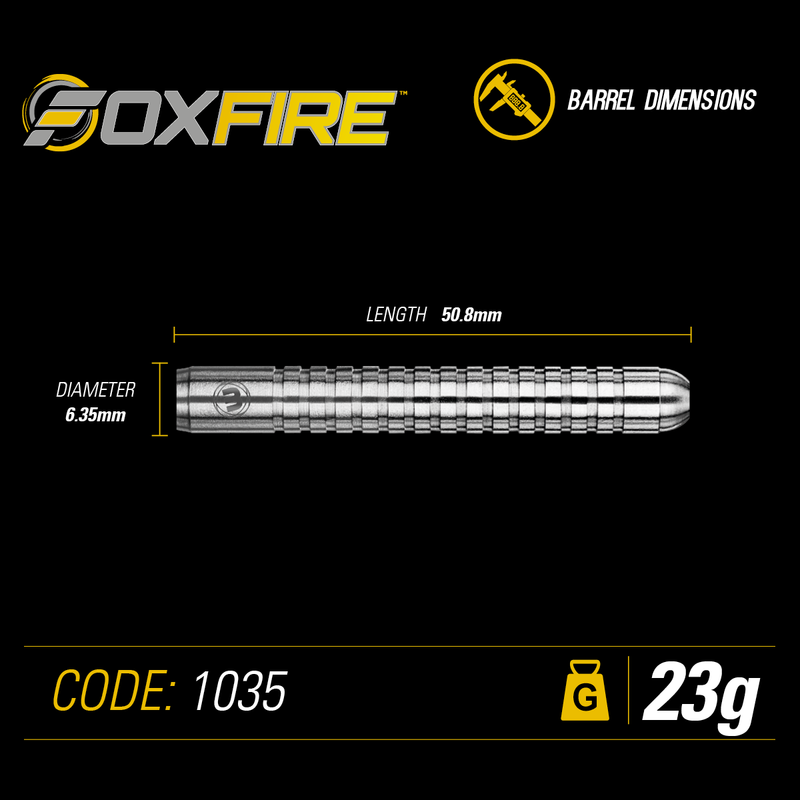 Winmau Foxfire 80% Tungsten Steel Tip Darts - 23 Gram