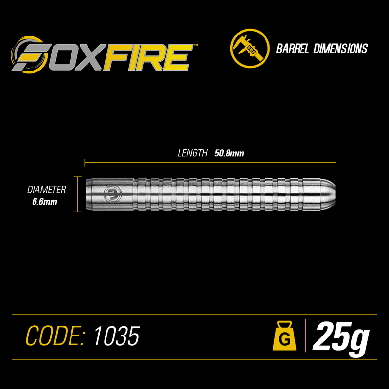 Winmau Foxfire 80% Tungsten Steel Tip Darts - 25 Gram