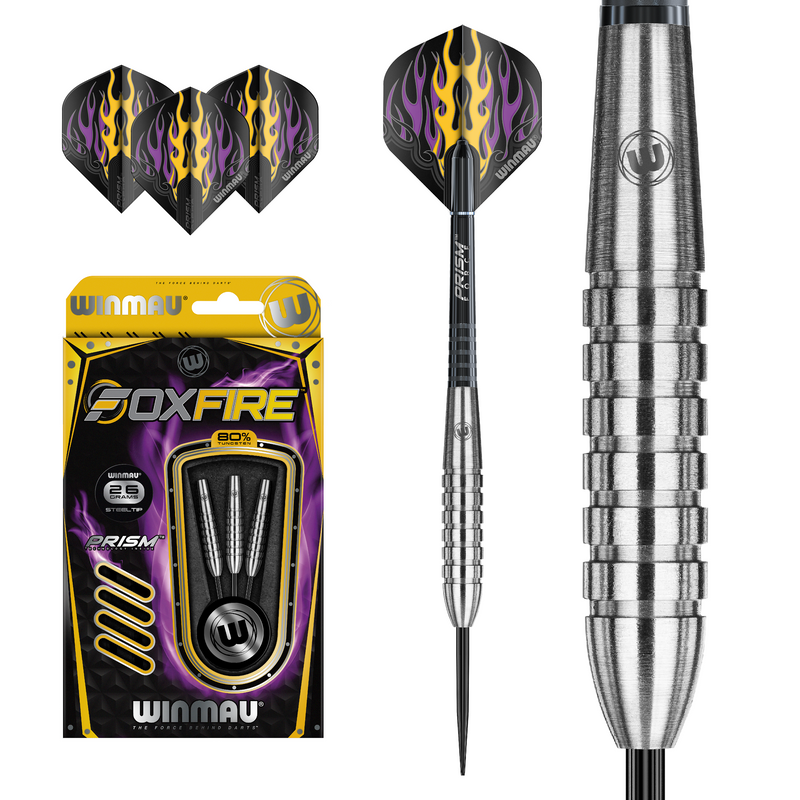 Winmau Foxfire 80% Tungsten Steel Tip Darts 26 Gram