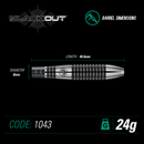Winmau Blackout 90% Tungsten Steel Tip Darts - Torpedo Style - 24 Gram