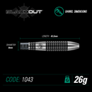 Winmau Blackout 90% Tungsten Steel Tip Darts - Torpedo Style - 26 Gram