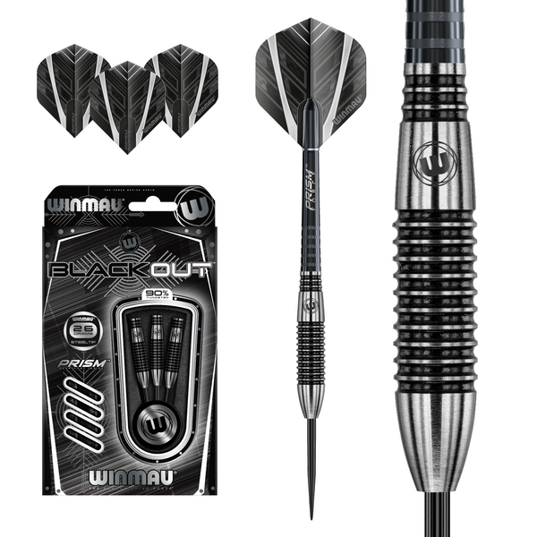 Winmau Blackout 90% Tungsten Steel Tip Darts 26 Gram